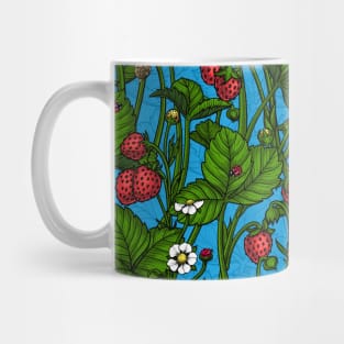 Wild strawberries, green and red Mug